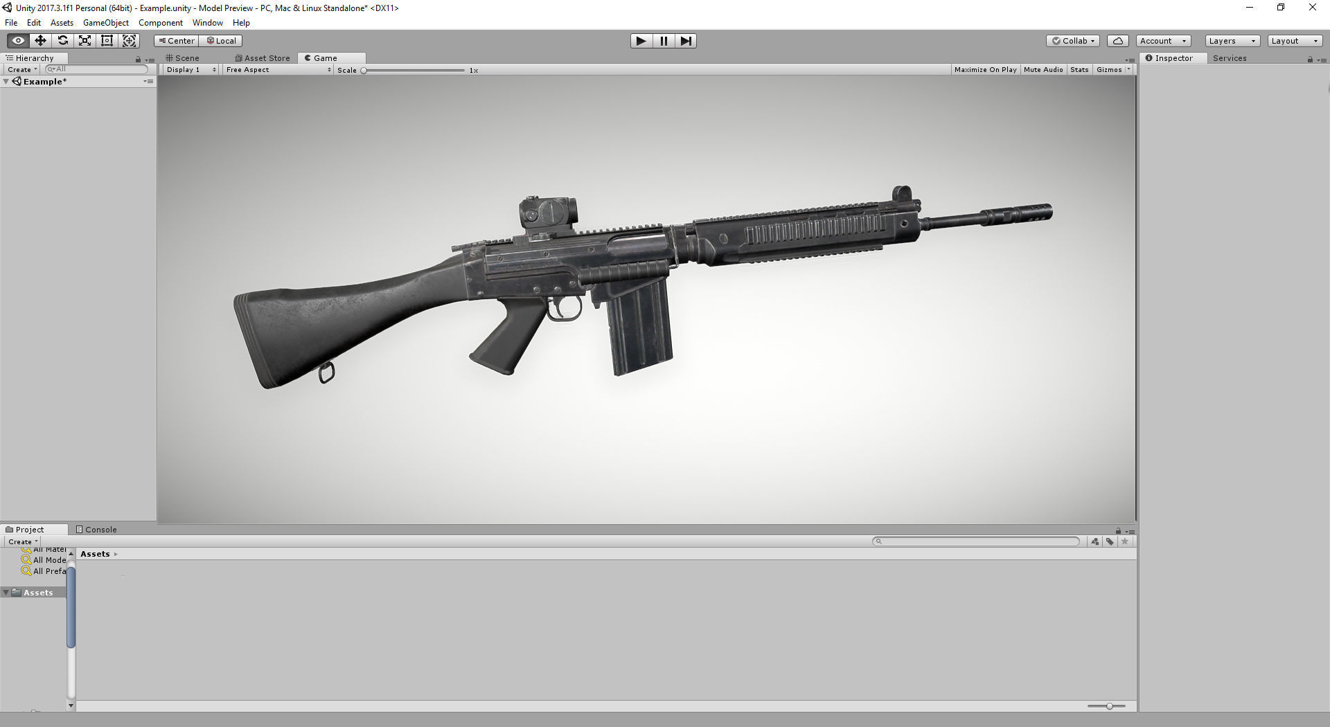 FN FAL Tactical Low-poly 3D model_13