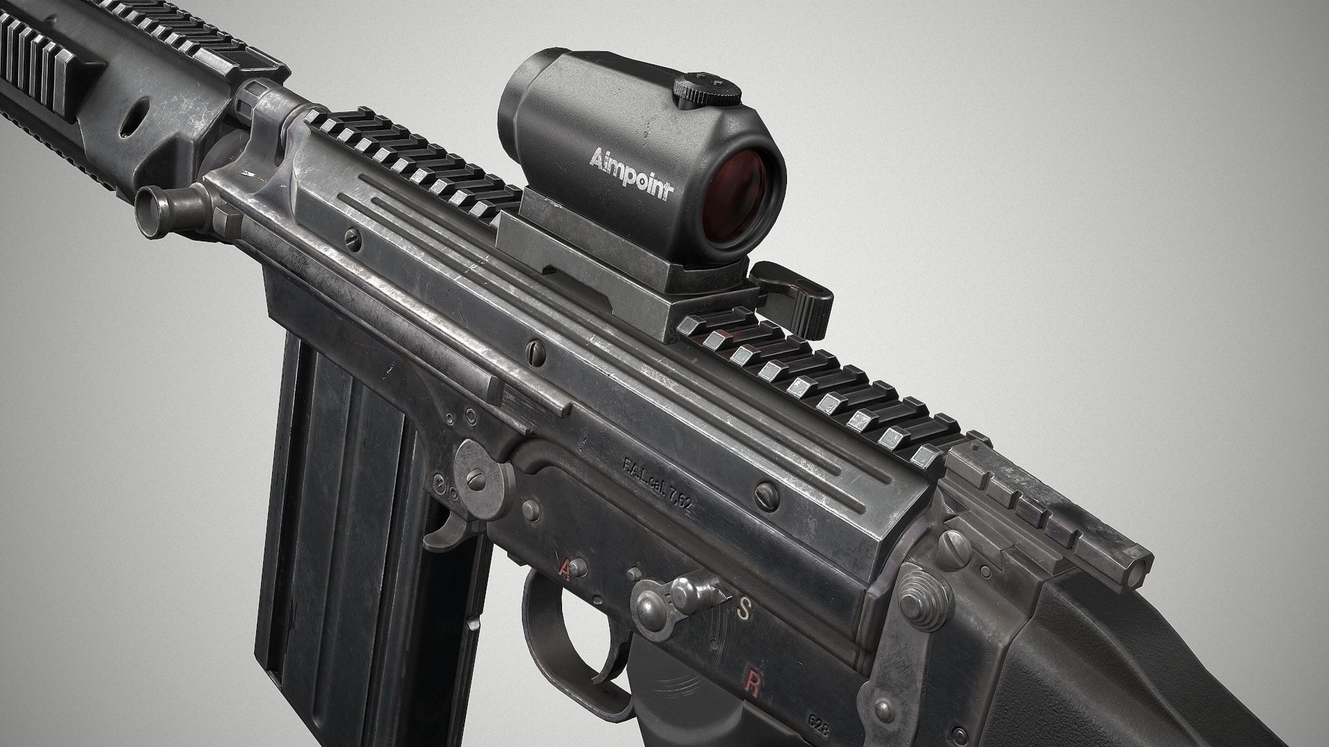 FN FAL Tactical Low-poly 3D model_3