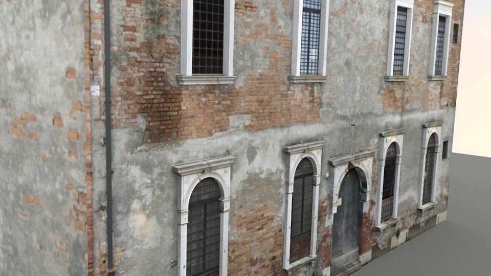 Low Poly Apartment Building Venice 001 3D Model Low-poly 3D model_2