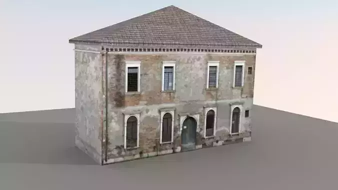 Low Poly Apartment Building Venice 001 3D Model