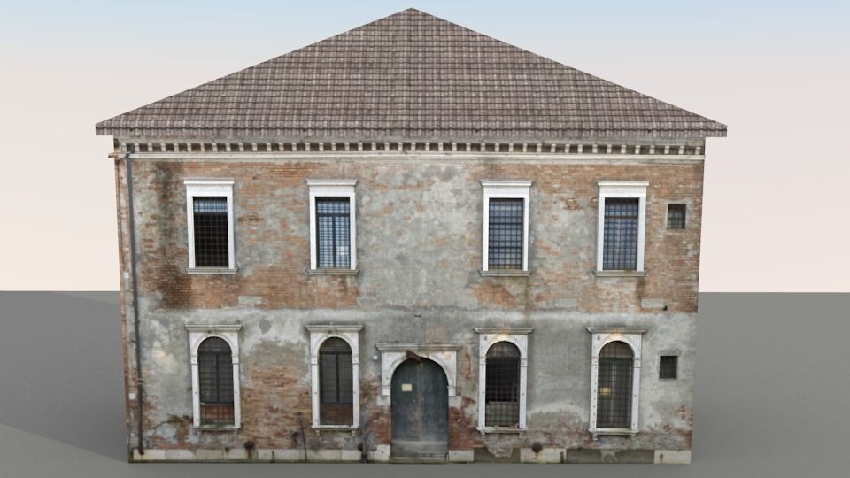 Low Poly Apartment Building Venice 001 3D Model Low-poly 3D model_3