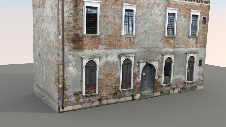 Low Poly Apartment Building Venice 001 3D Model Low-poly 3D model_1