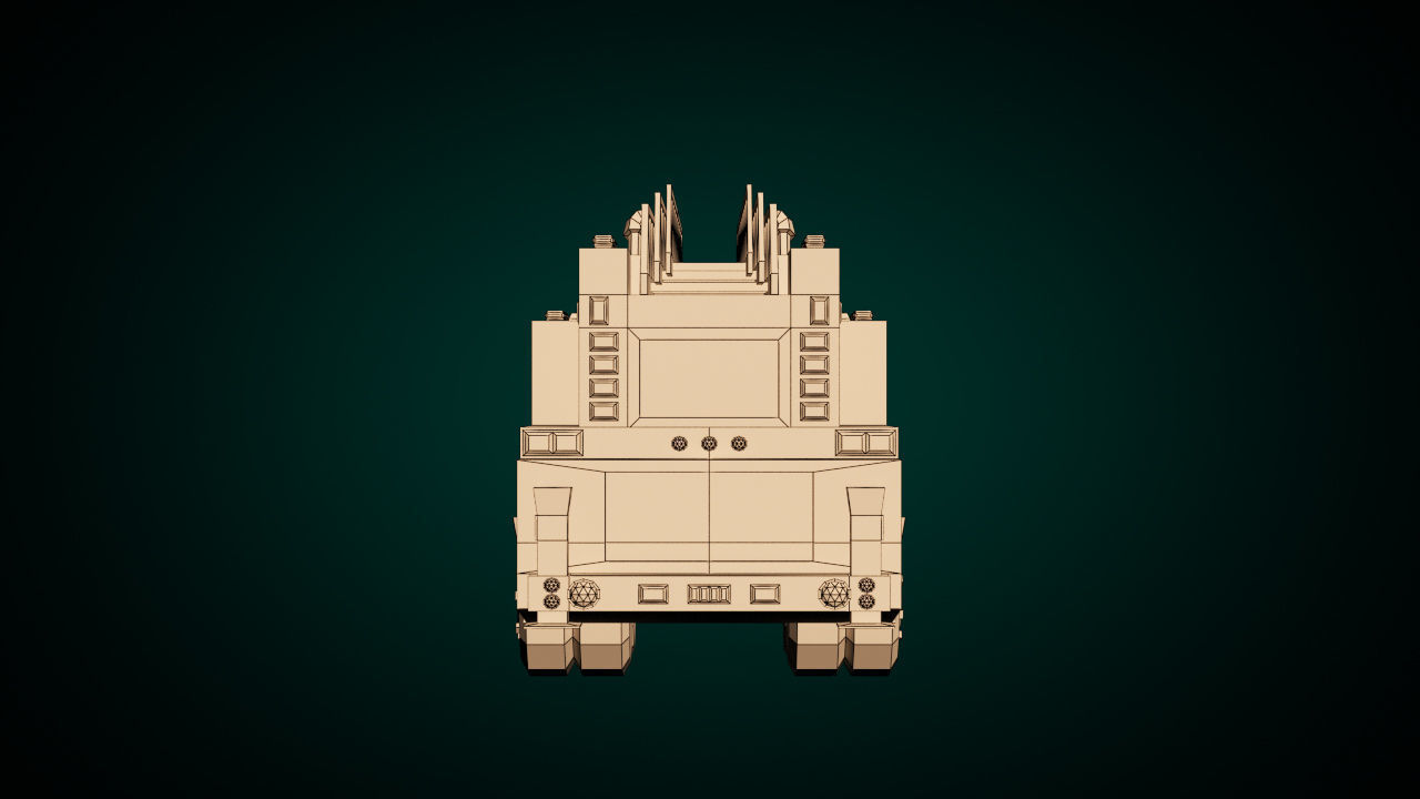 Low Poly Fire Truck Low-poly 3D model_11