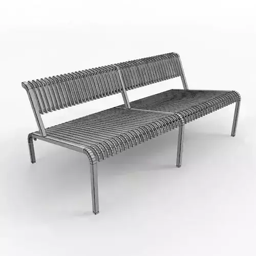 Chair-17 wooden bench with metal legs