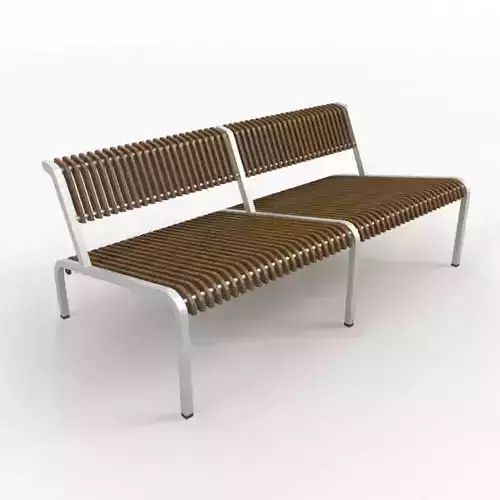 Chair-17 wooden bench with metal legs Free 3D model