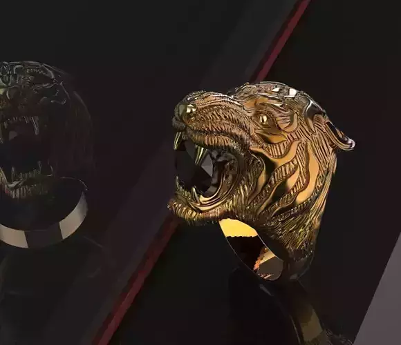 Carrera y Carrera Bestiario Tiger gold ring