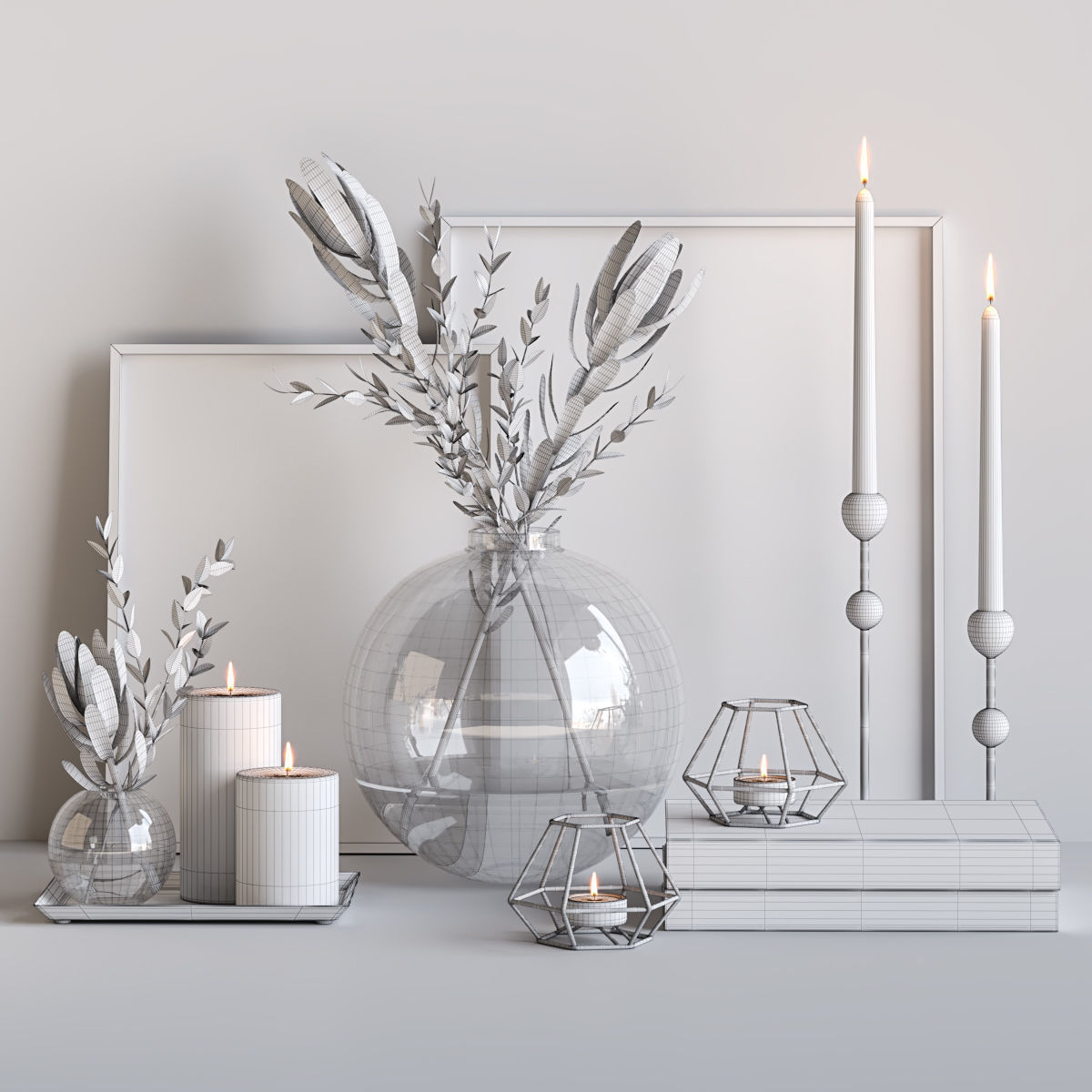 Decorative set 12 3D model_2