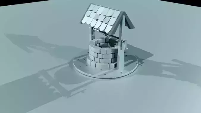 well 3D model pile of bricks