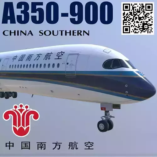 Airbus A350 China Southern livery Low-poly 3D model