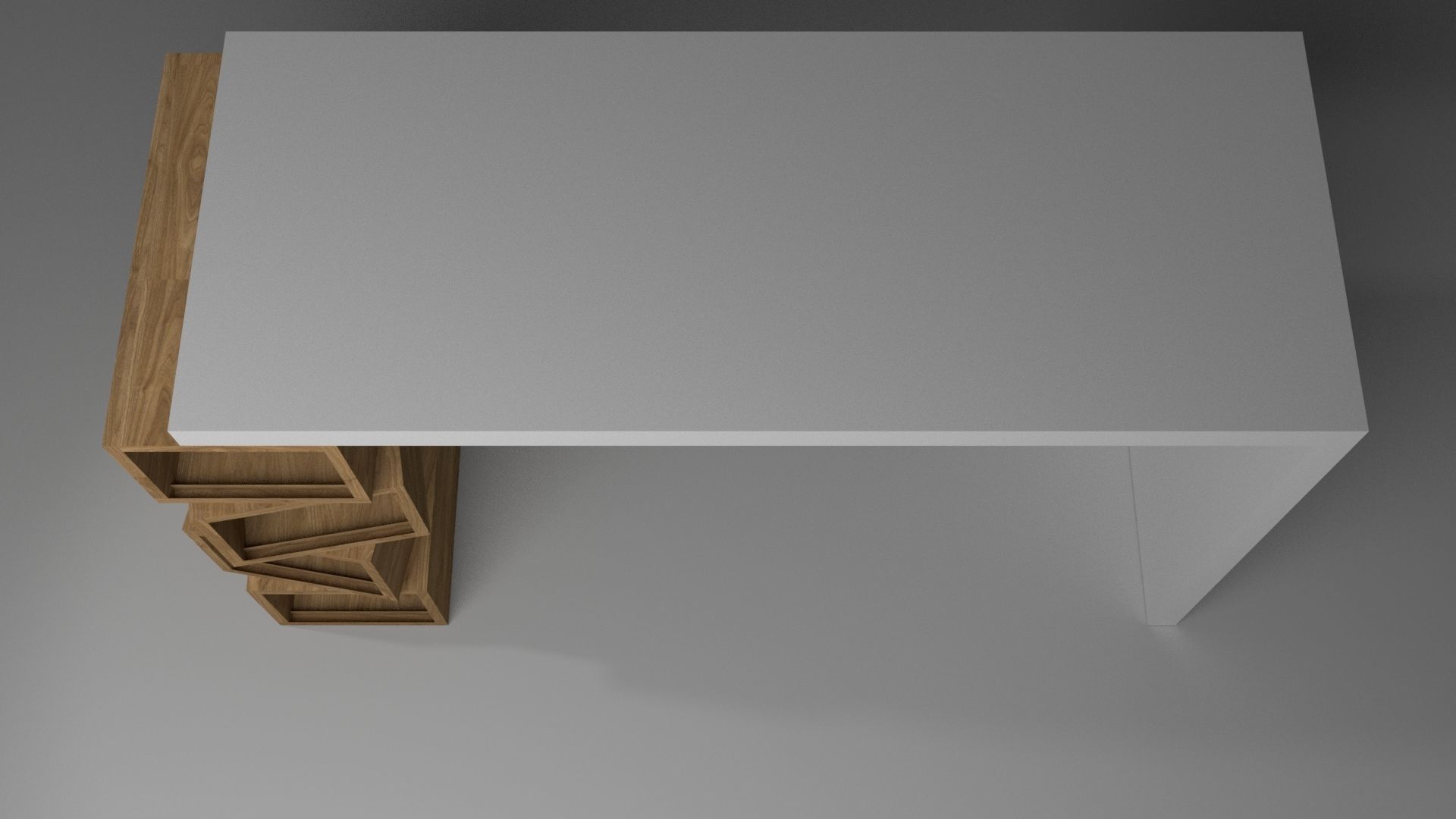 Study Desk Low-poly 3D model_1