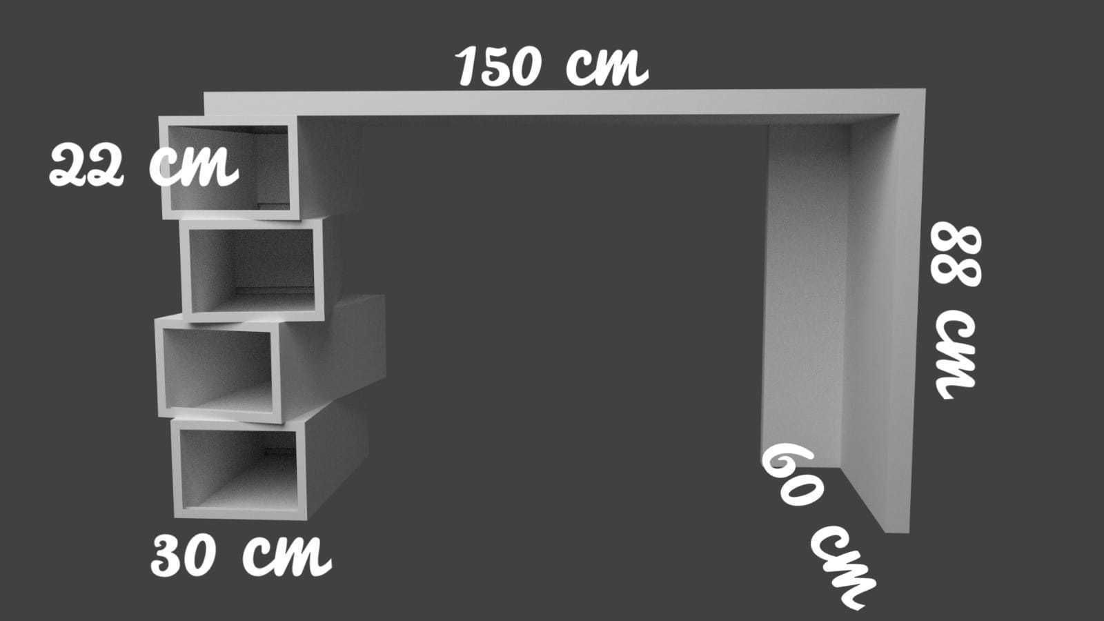 Study Desk Low-poly 3D model_6