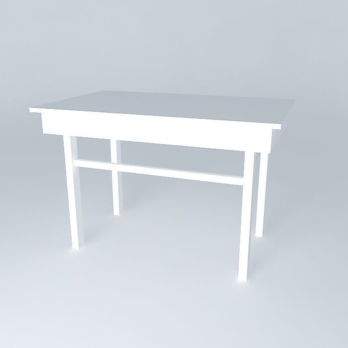 White table Free 3D model_1