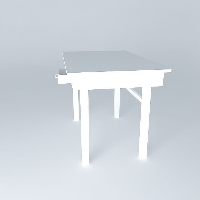 White table Free 3D model_2