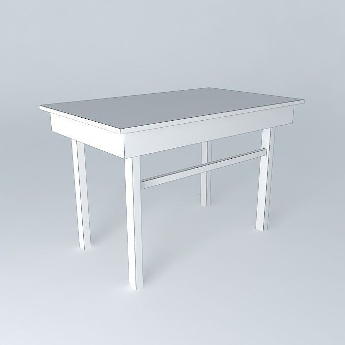 White table Free 3D model_4