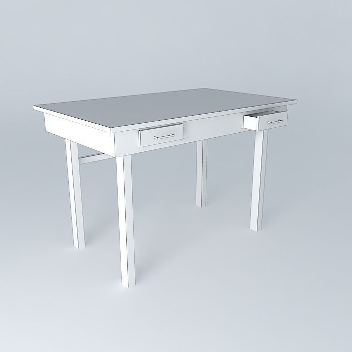 White table Free 3D model_3