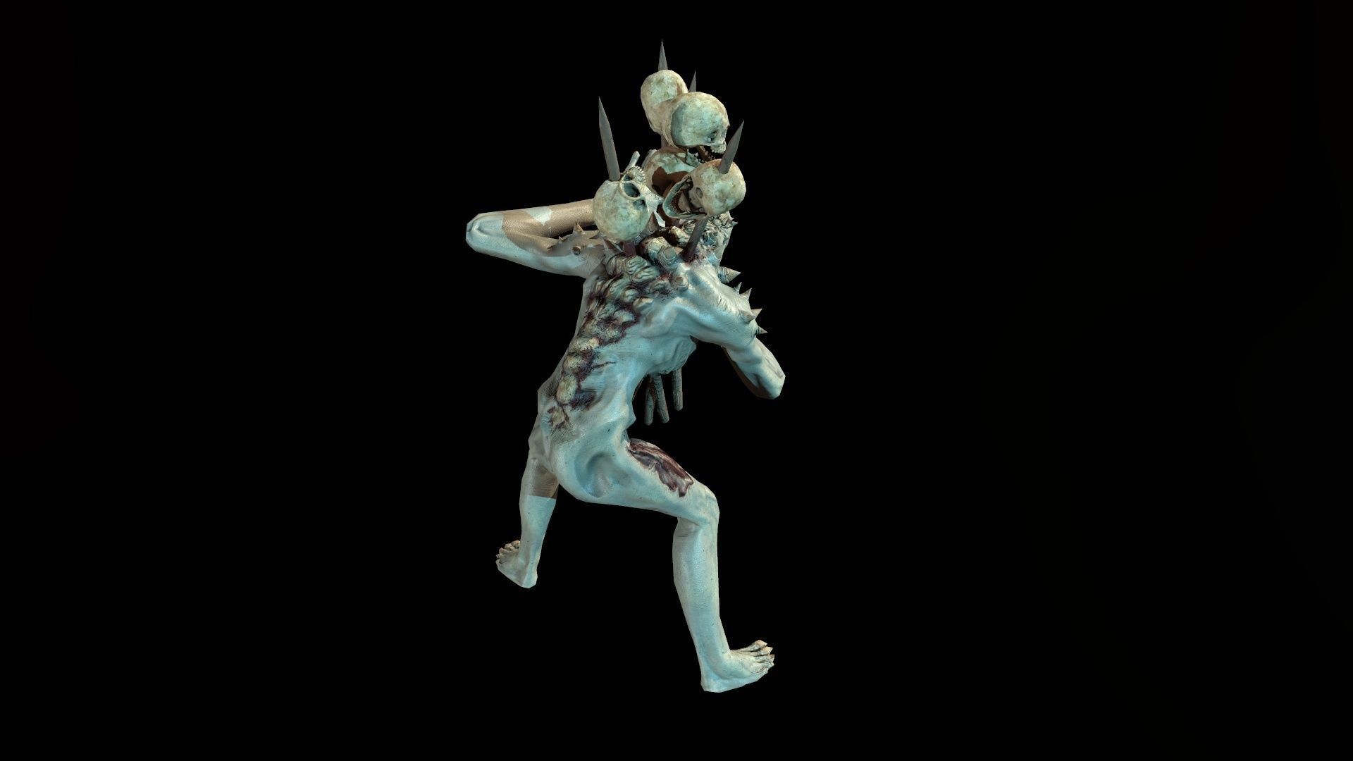 mutant3 humanoid running Low-poly 3D model_5