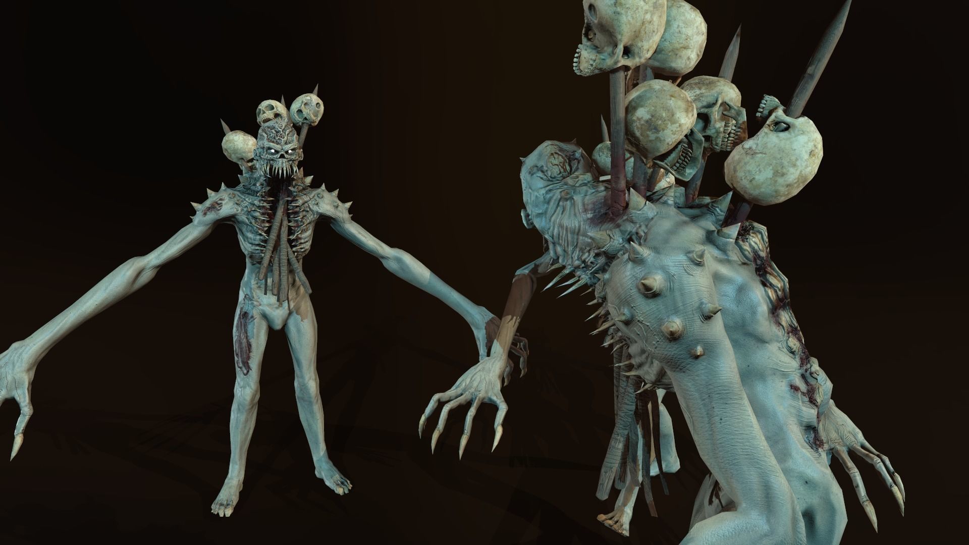 mutant3 humanoid running Low-poly 3D model_7