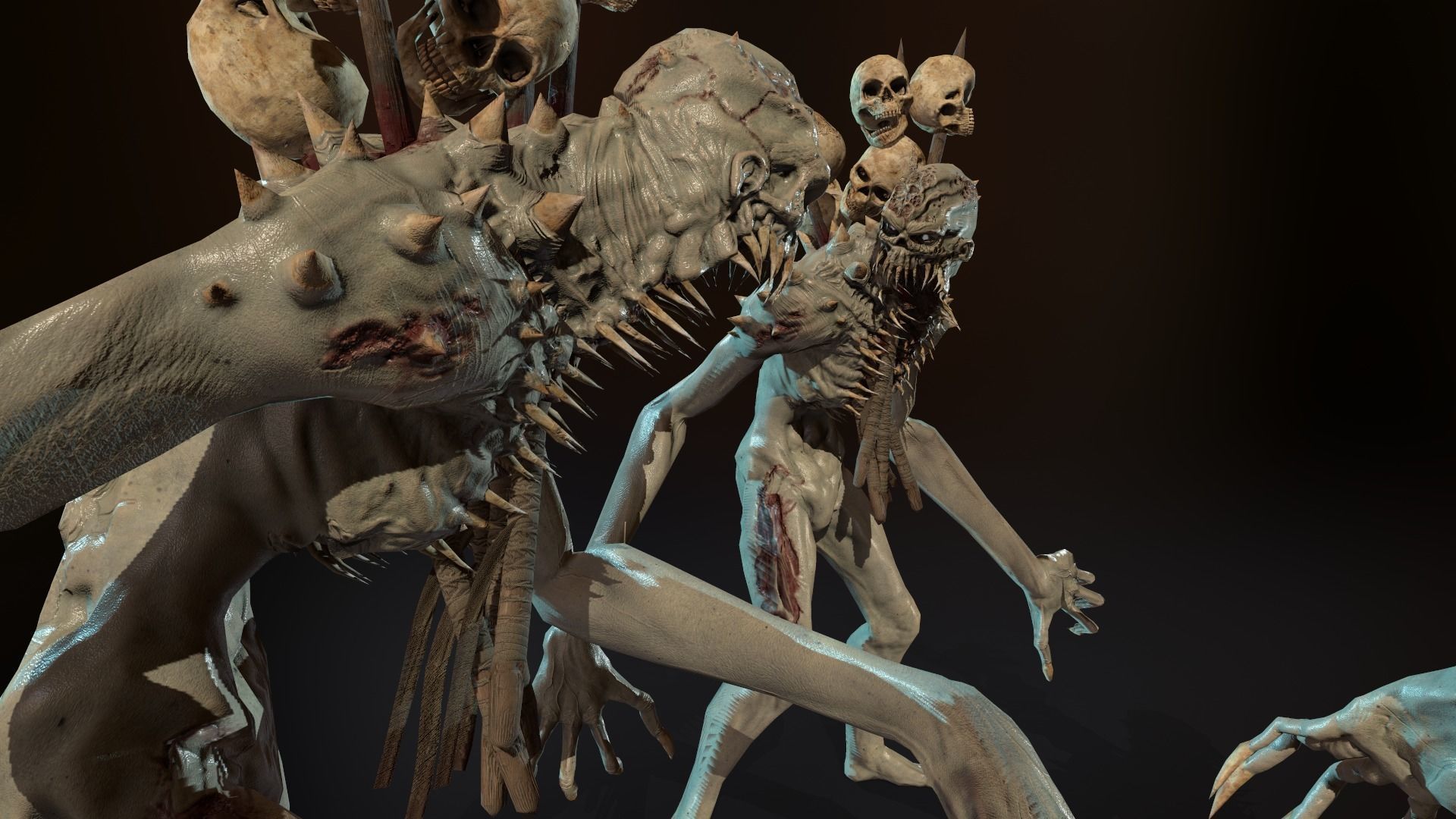 mutant3 humanoid running Low-poly 3D model_13