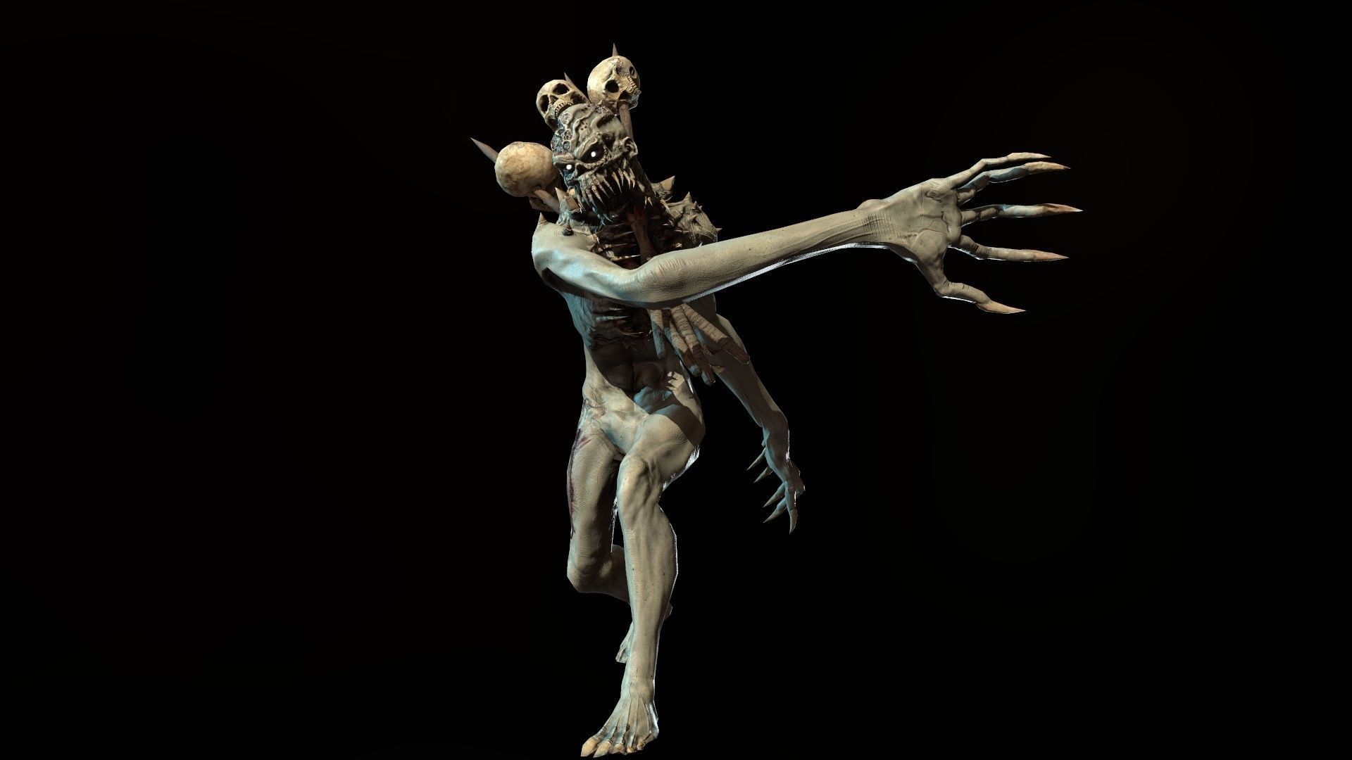 mutant3 humanoid running Low-poly 3D model_16