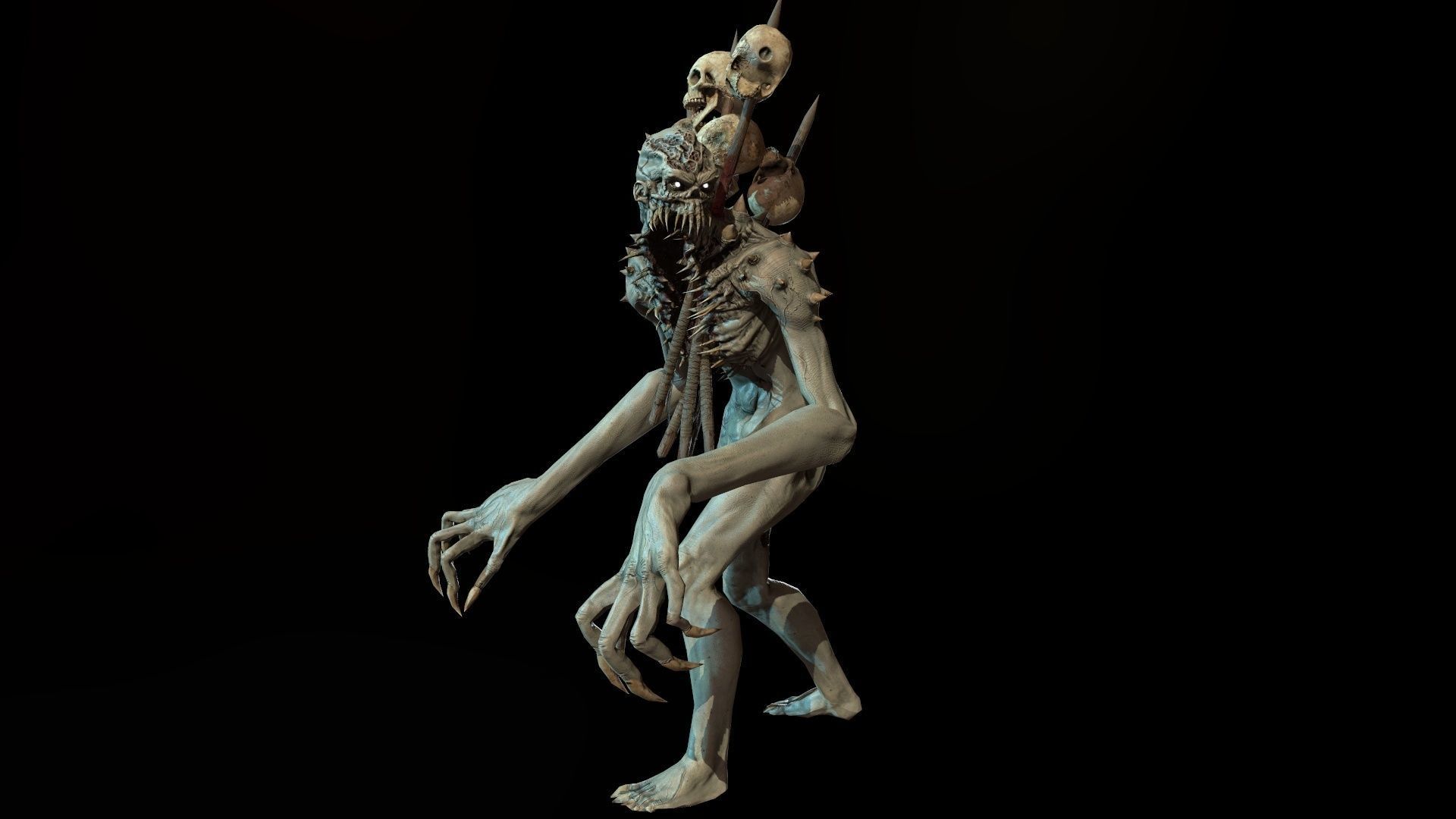 mutant3 humanoid running Low-poly 3D model_4