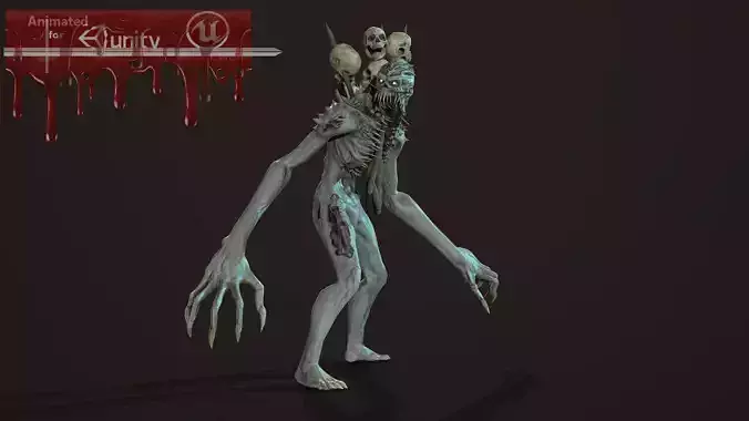 mutant3 humanoid running Low-poly 3D model
