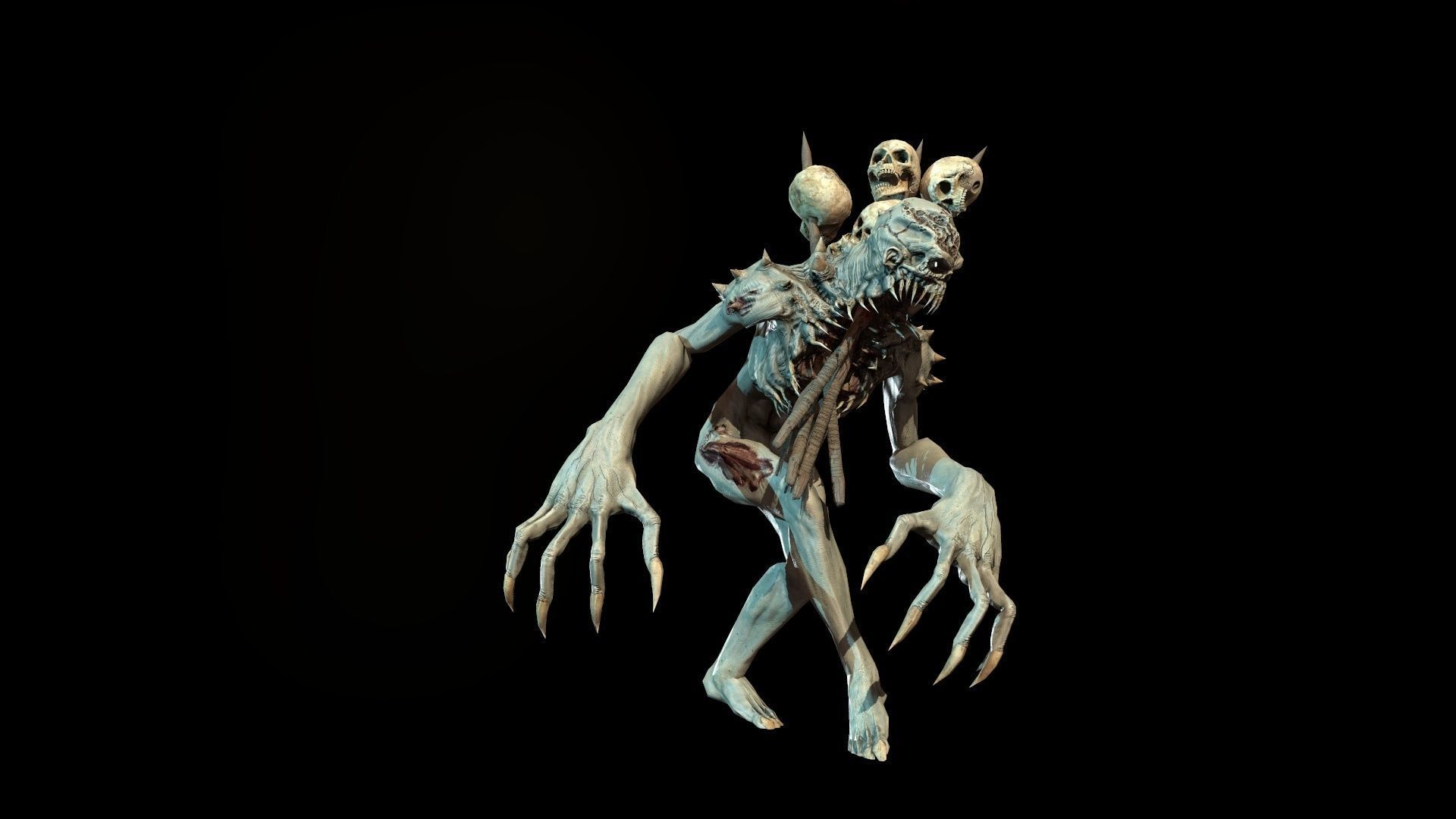 mutant3 humanoid running Low-poly 3D model_23