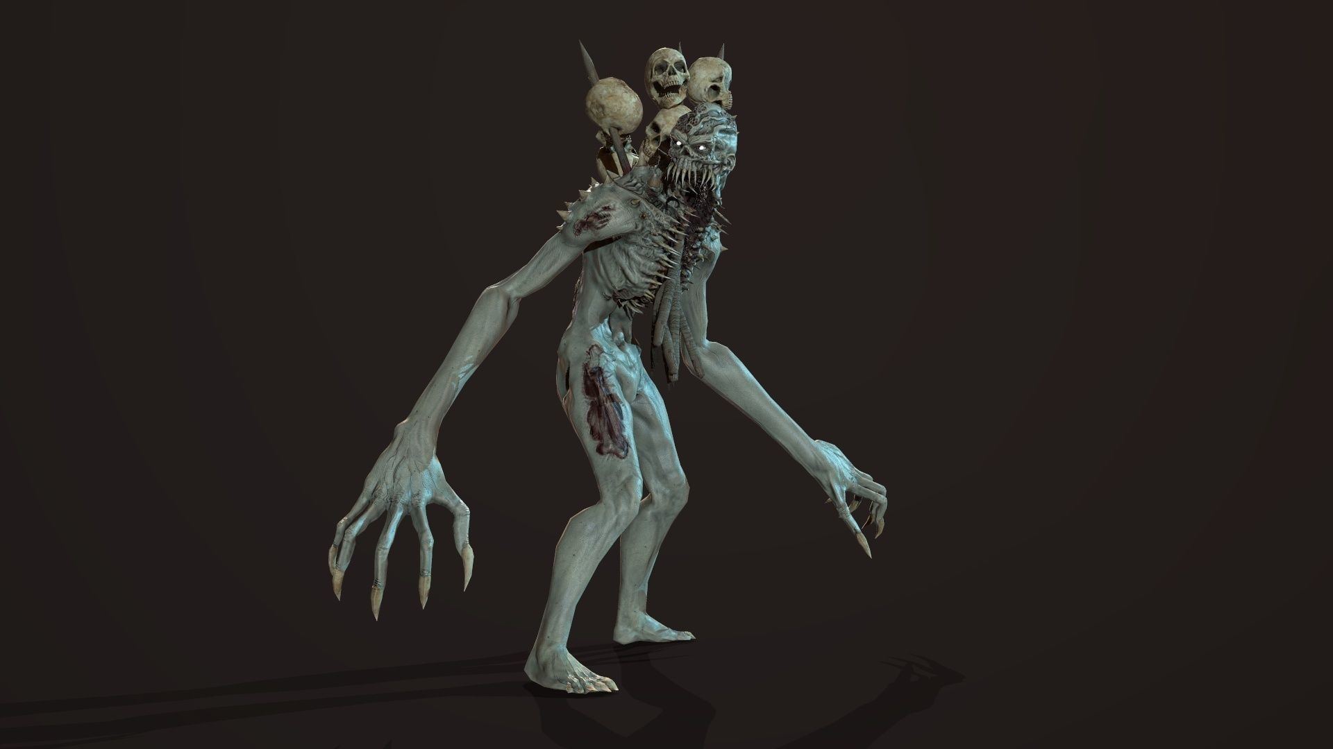 mutant3 humanoid running Low-poly 3D model_25