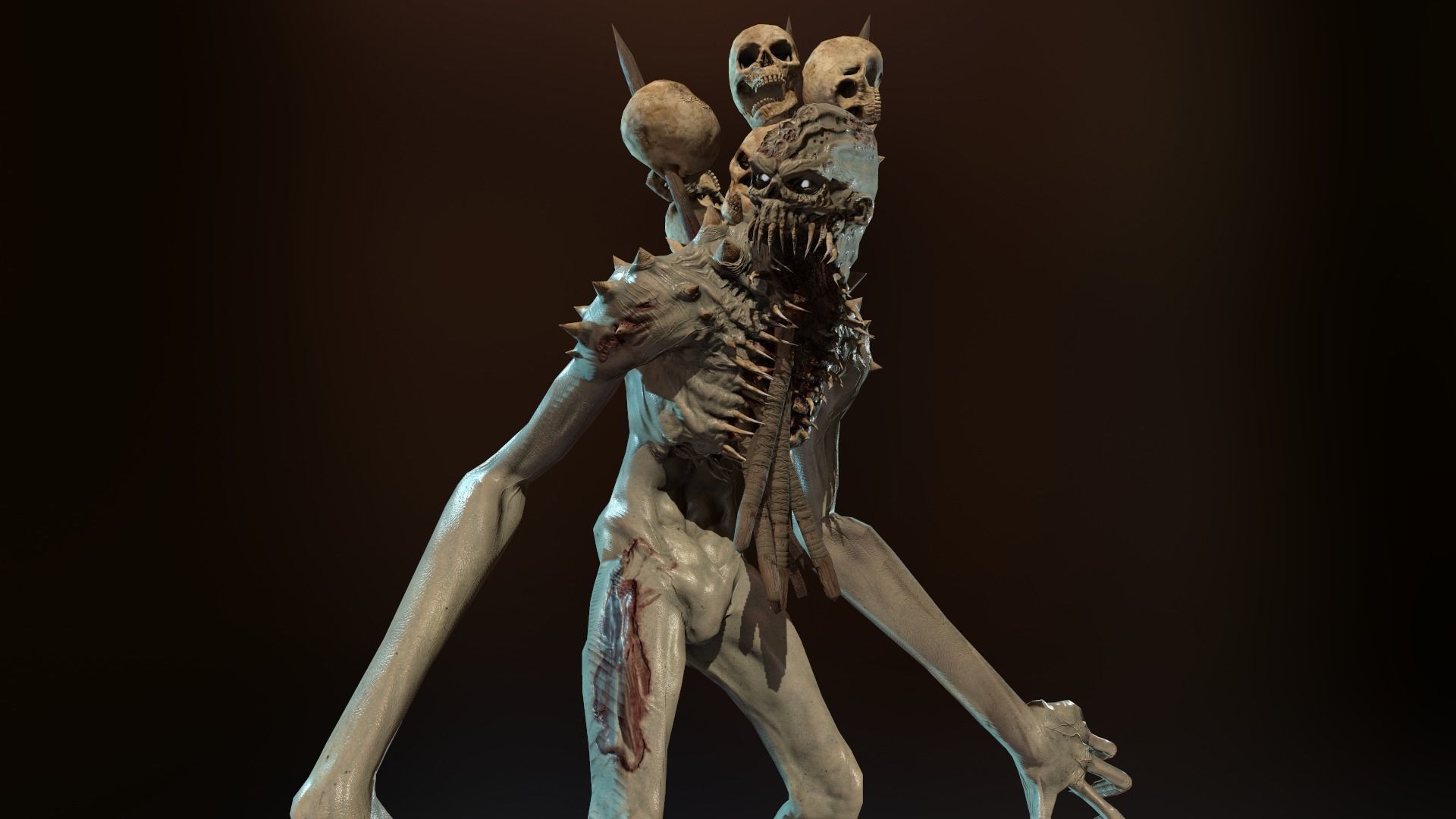 mutant3 humanoid running Low-poly 3D model_11