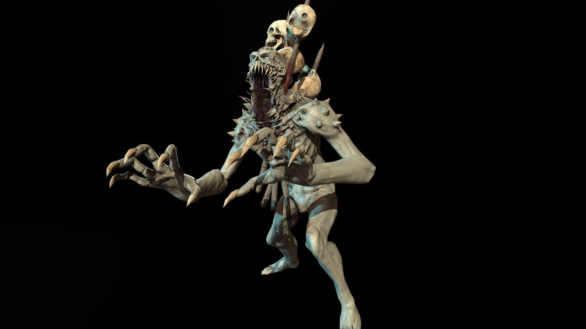 mutant3 humanoid running Low-poly 3D model_15
