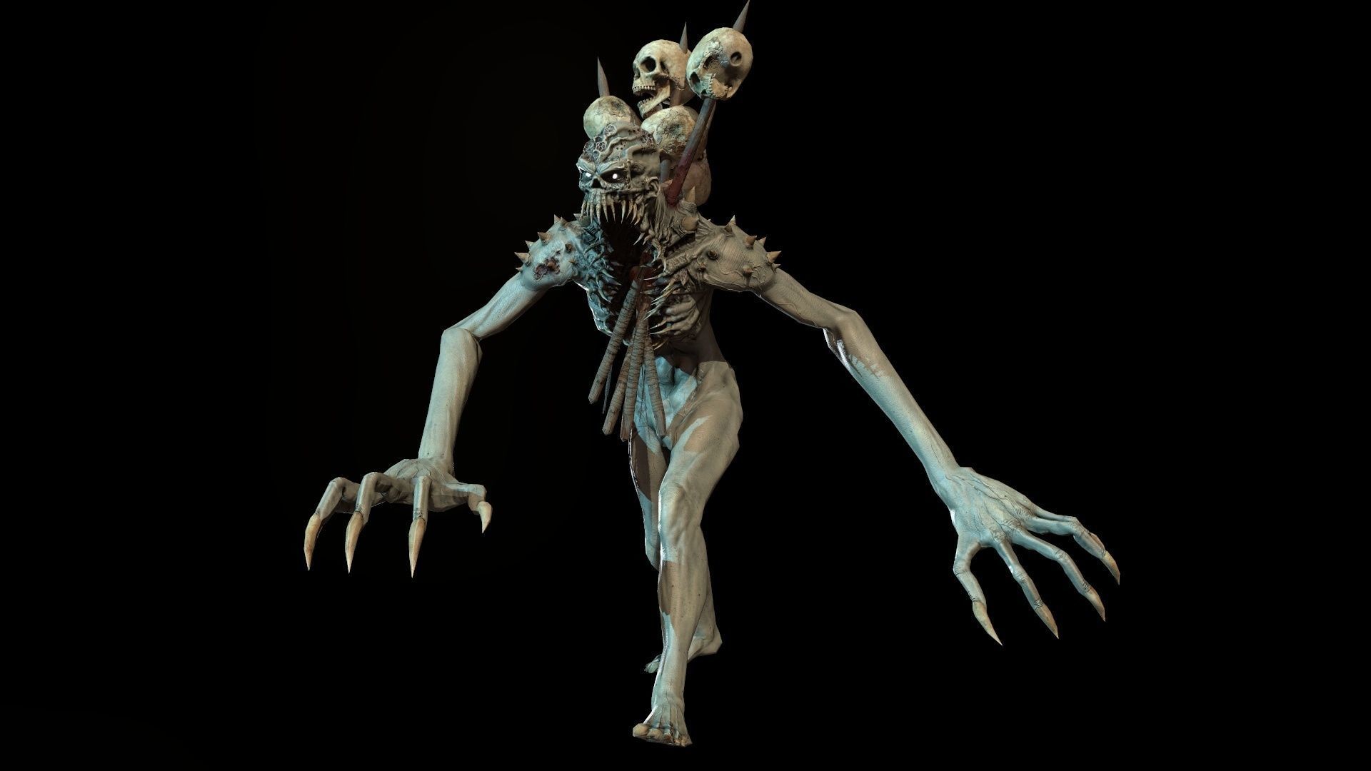 mutant3 humanoid running Low-poly 3D model_17