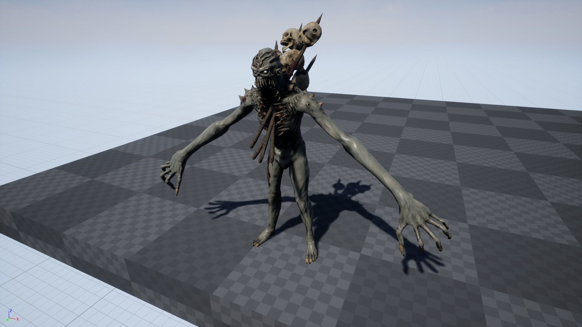 mutant3 humanoid running Low-poly 3D model_8