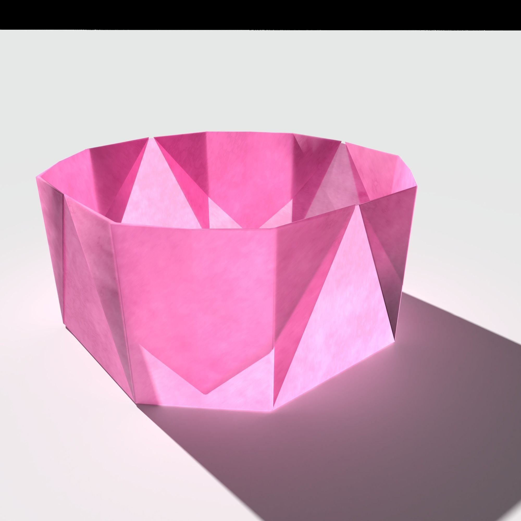 Origami Bowl Low-poly 3D model_2