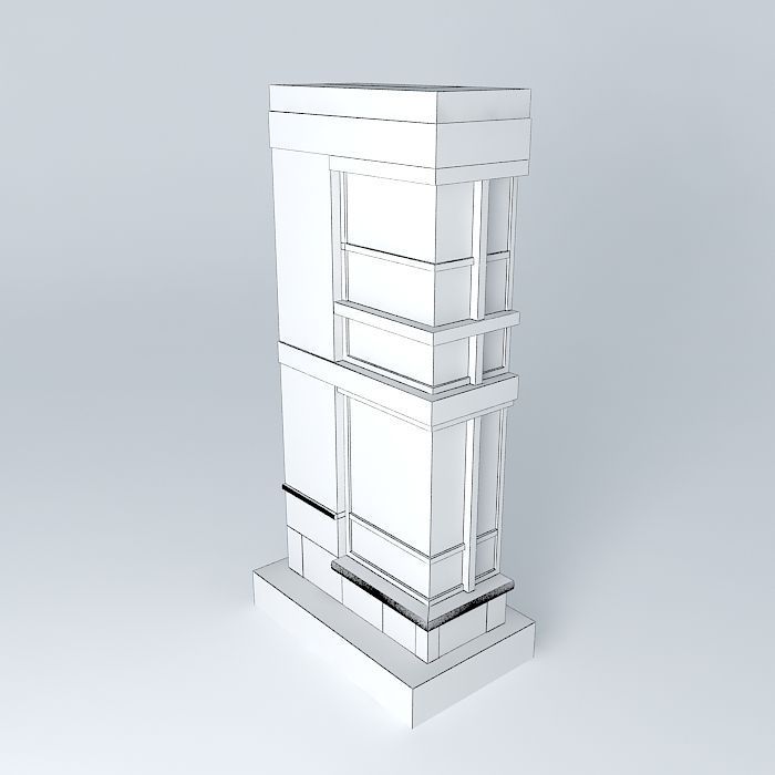 White house Free 3D model_3