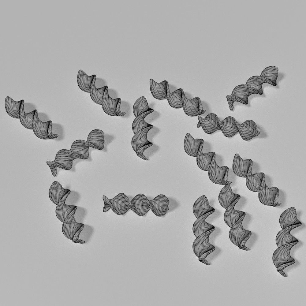 Dried Fusilli 3D model_1