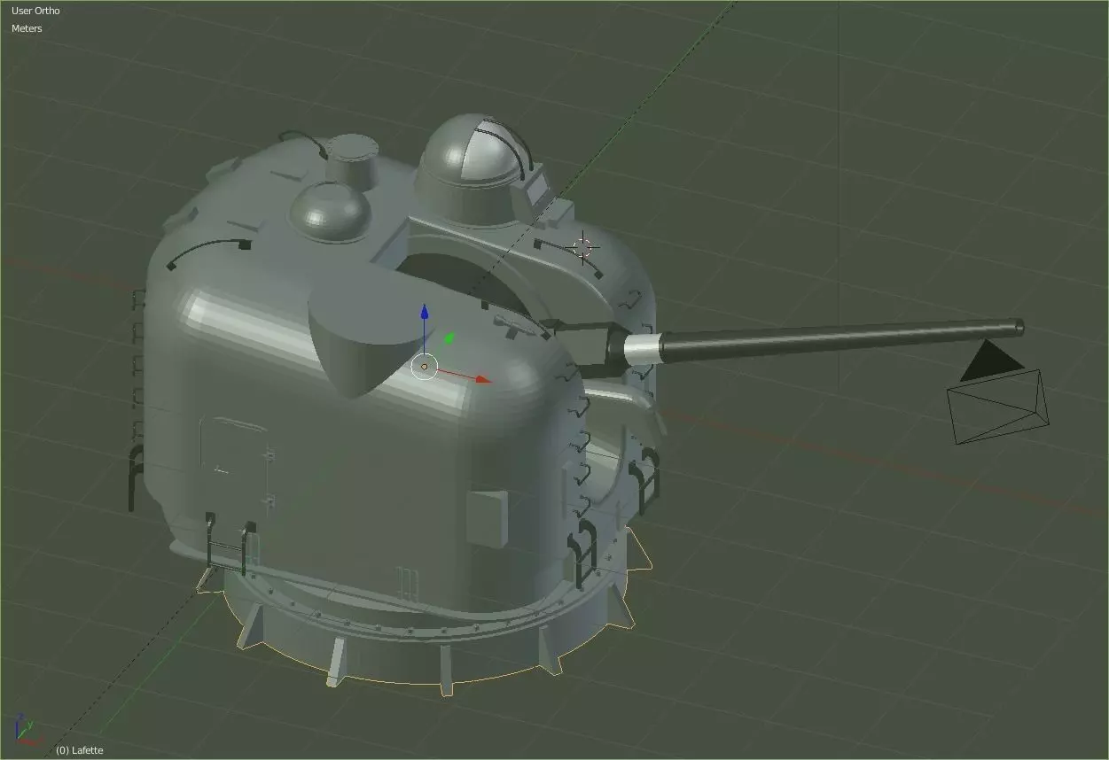 127mm MK 42 L54 naval gun 3D model_0