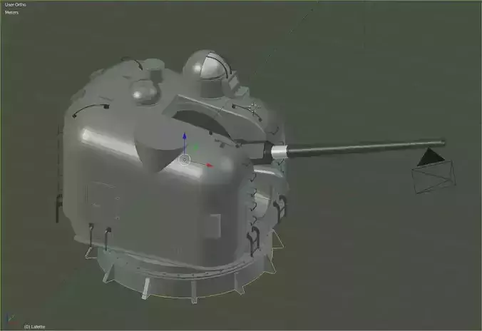 127mm MK 42 L54 naval gun 3D model
