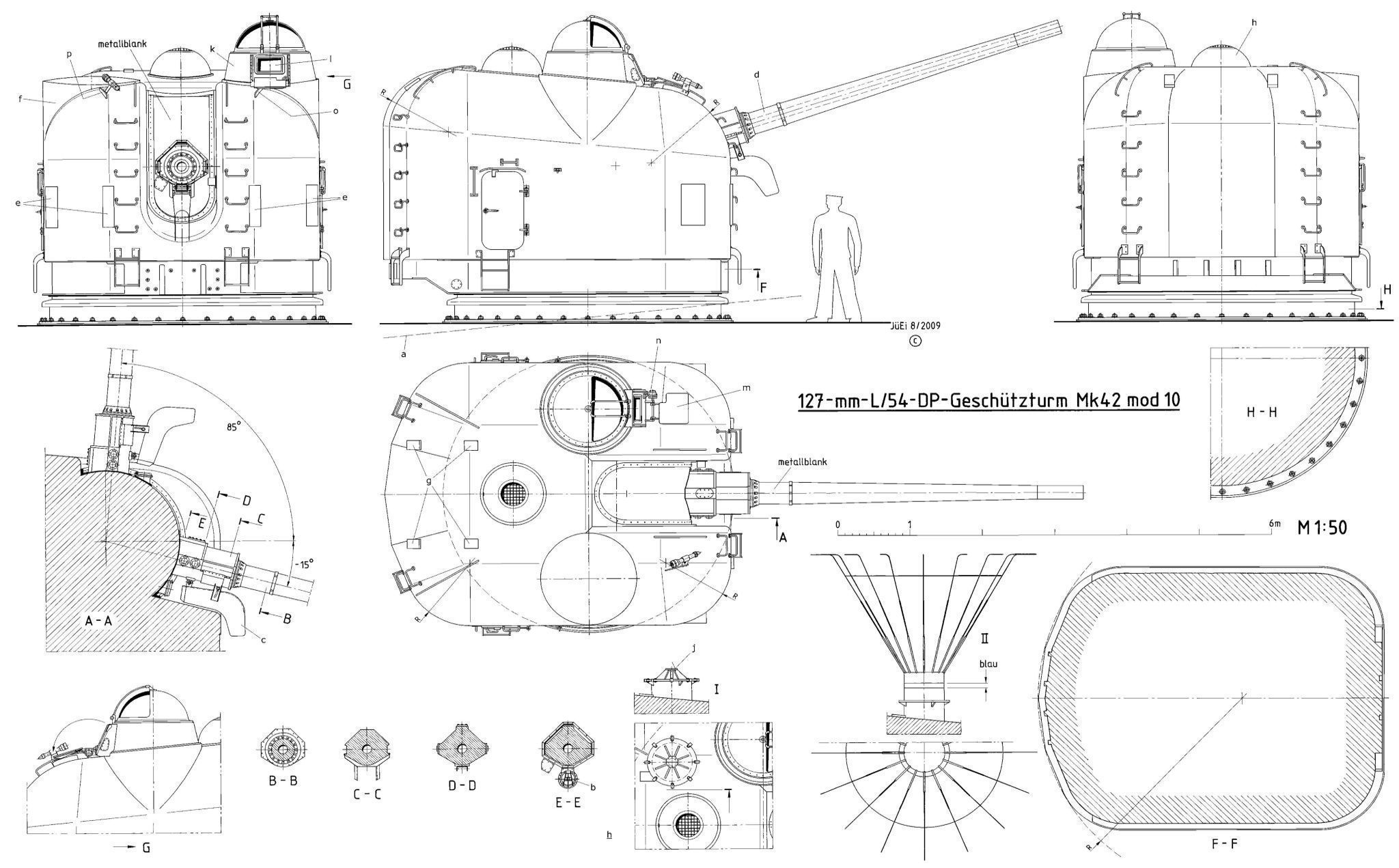 127mm MK 42 L54 naval gun 3D model_4
