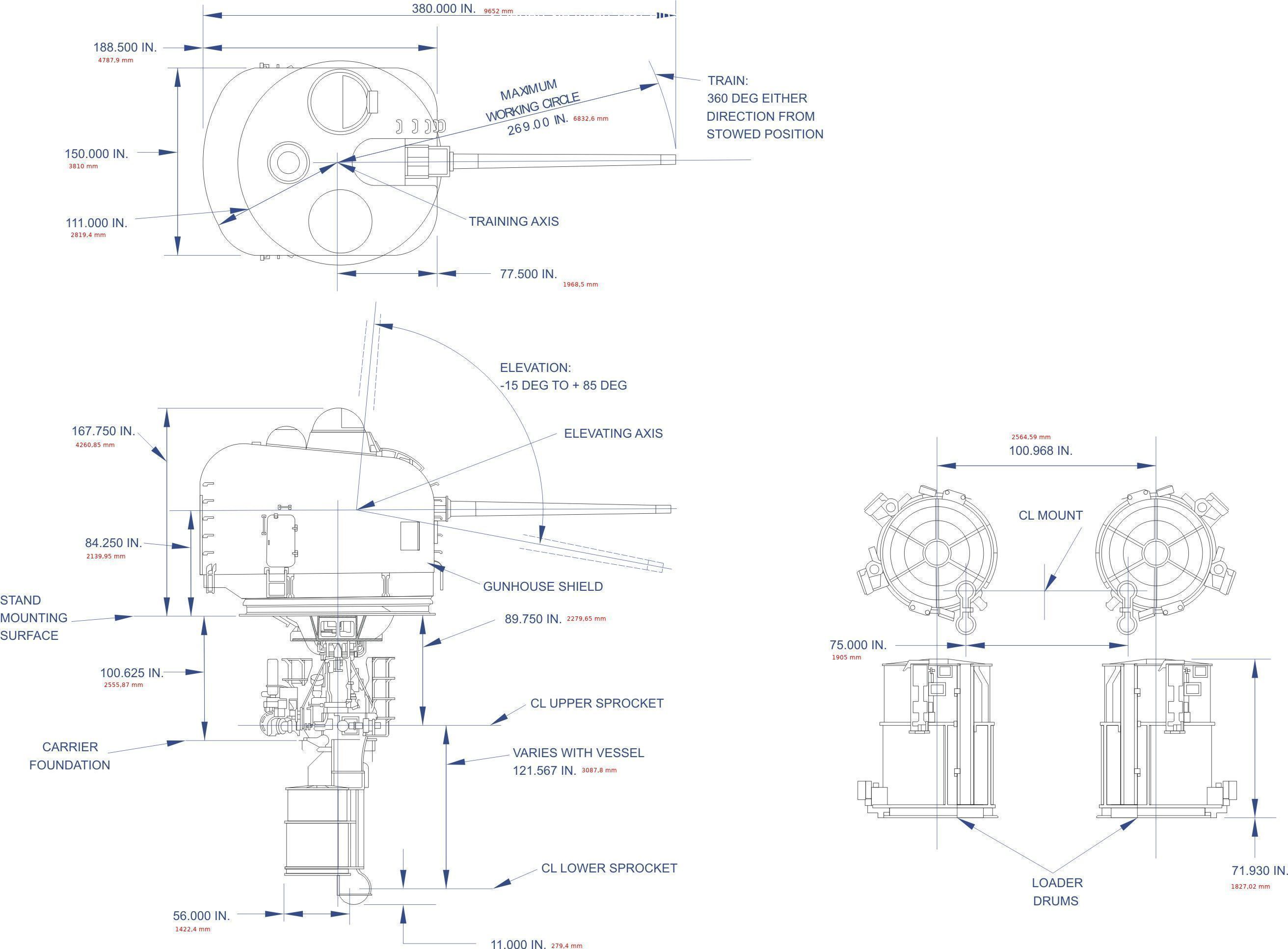 127mm MK 42 L54 naval gun 3D model_3