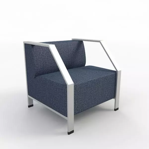 Sofa lounge chair with fabric and metal frame Free 3D model