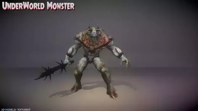 UnderWorld Monster for UNREAL Low-poly 3D model