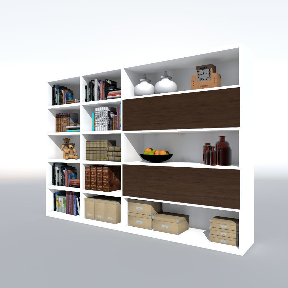copboard bookcase 3D model_3