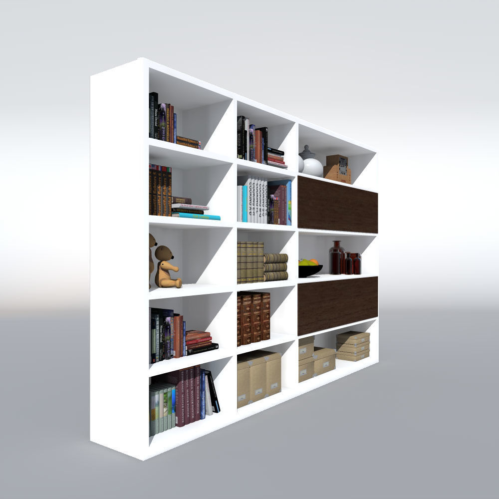 copboard bookcase 3D model_1