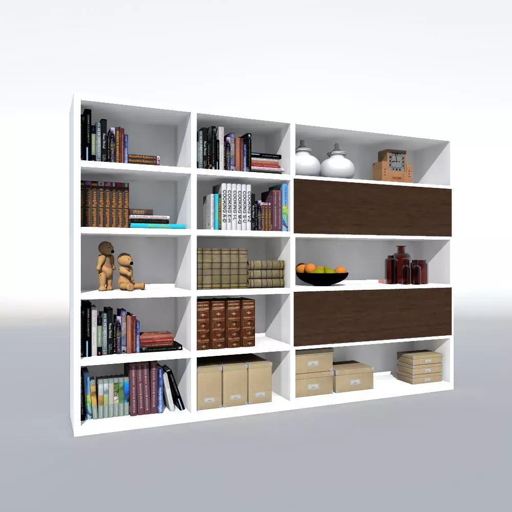 copboard bookcase 3D model_0