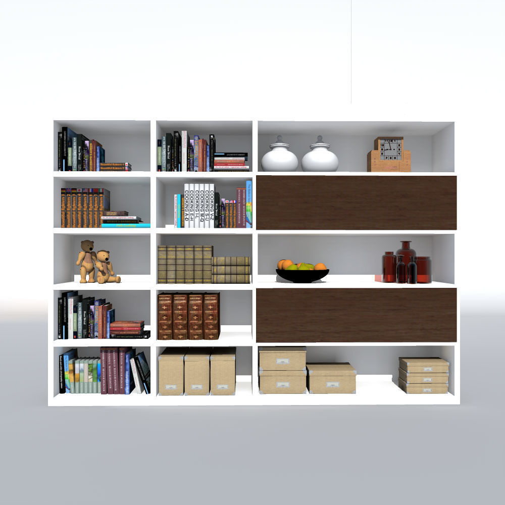 copboard bookcase 3D model_2