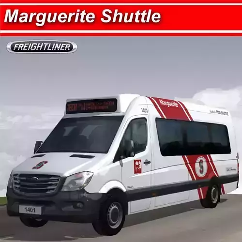 Marguerite freightliner free public shuttle Low-poly 3D model