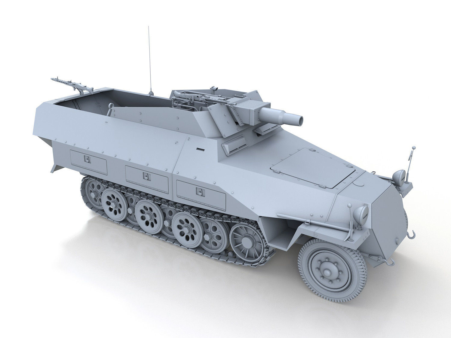 SDKFZ 251 - Ausf D - Kanonenwagen Stummel 3D model_9