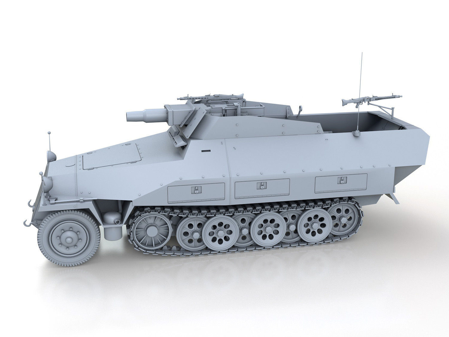 SDKFZ 251 - Ausf D - Kanonenwagen Stummel 3D model_2