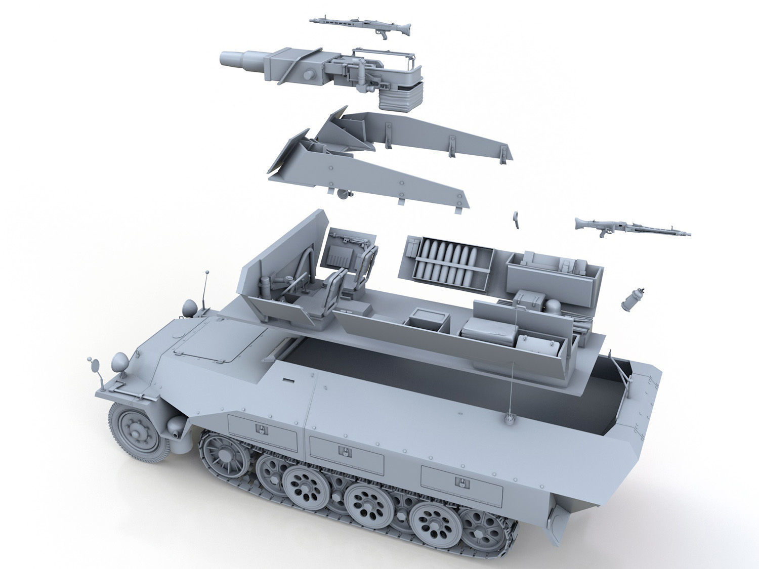 SDKFZ 251 - Ausf D - Kanonenwagen Stummel 3D model_12