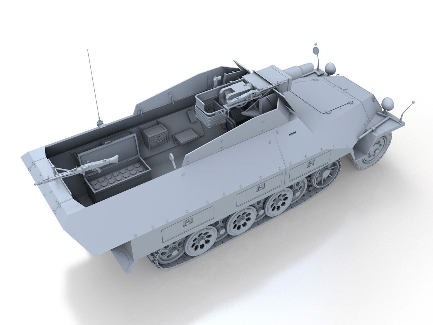 SDKFZ 251 - Ausf D - Kanonenwagen Stummel 3D model_7