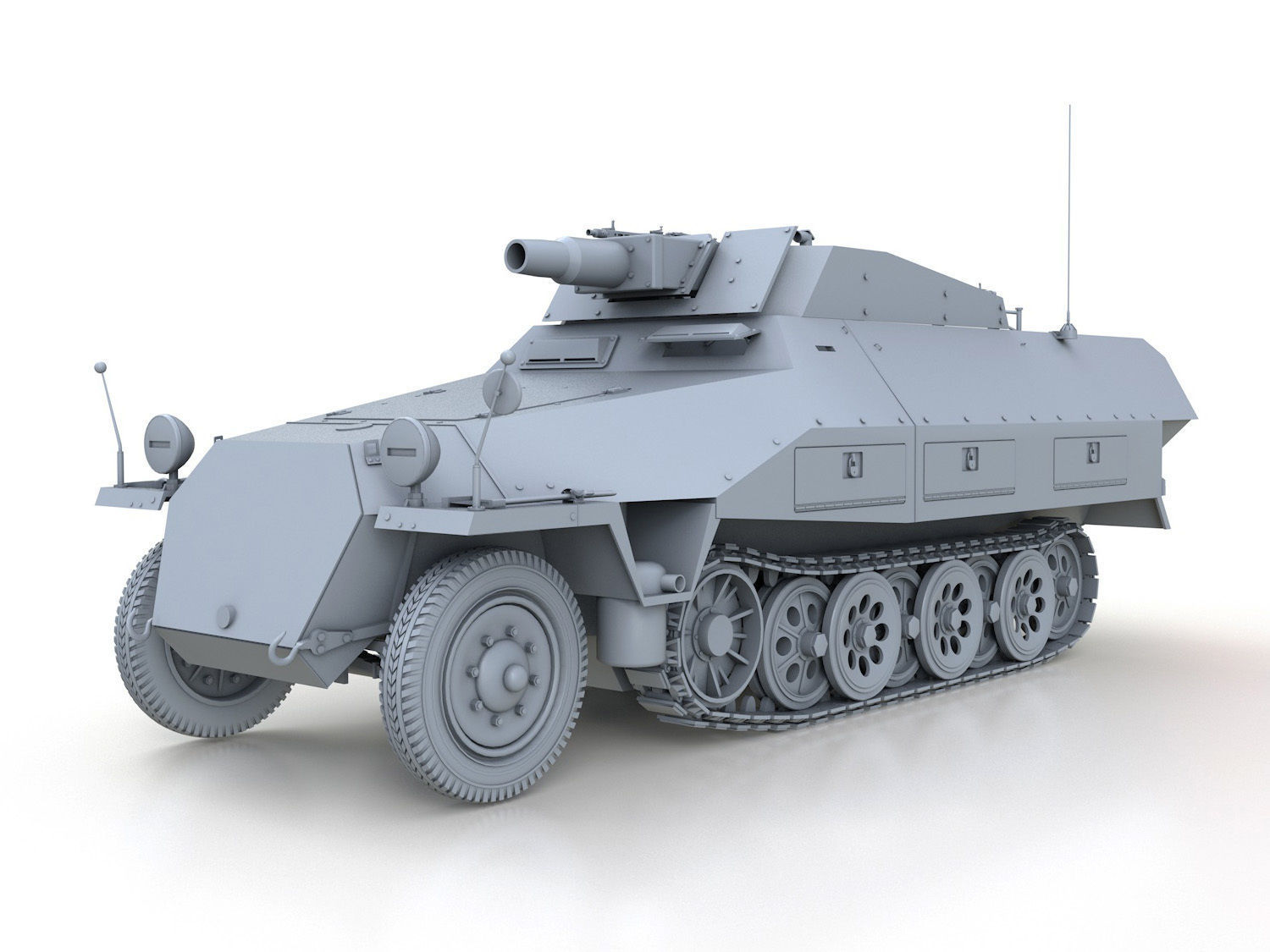 SDKFZ 251 - Ausf D - Kanonenwagen Stummel 3D model_1